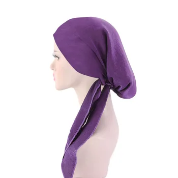 Wepbel Véu Muçulmano Turbante Chapéu Interior Hijab Caps Islâmica Underscarf Bonnet Chapéu Feminino Cabeça Turbante Hijab Caps com a Corda  3