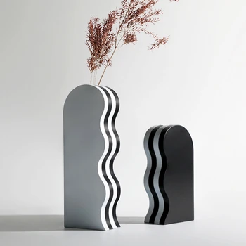 Criativa decoração de estilo moderno, decoração home acessórios preto vaso nórdicos vaso  4