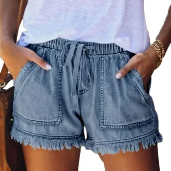 High Waisted Shorts Jeans Tamanho do Verão das Mulheres Shorts Jeans de Grande Tamanho XXL Para as Mulheres, Calça Curta, Mulheres de Grande Tamanho  4