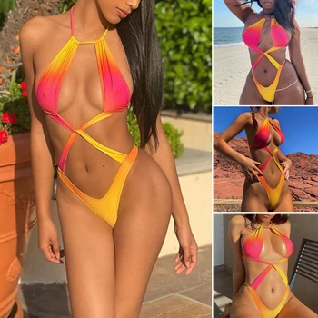 Um Maiô para as Mulheres Sexy Laço do Biquíni Moda Verão Coloridos trajes de Banho SAL99  4