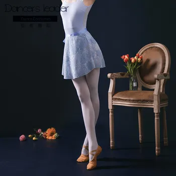 Ballet Dança Saia Curta Adultos, Balé Vestido de Meio comprimento Saia de Renda Corpo Básico de Formação Vestido de Babados Lírico Saia de Dança  5