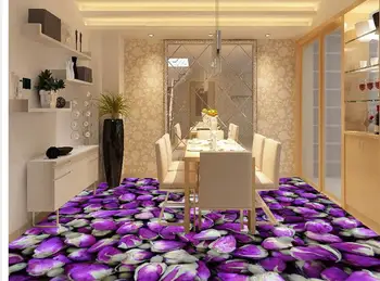 personalizado de papel de parede para parede Roxo rosas cozinha com casa de banho 3D estéreo de pisos 3d papel de parede de pvc  10