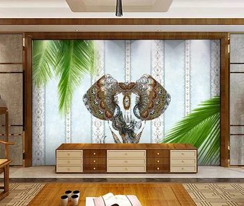 Papel de parede personalizado sala de estar floresta tropical de plantas tropicais, de fundo do papel de parede quarto decoração em 3d papel de parede mural  10