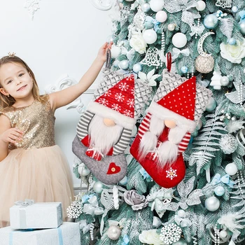 Meia do natal Saco de Presente de Natal Doces Saco do Noel Decorações de Natal para a Casa Natal de Meia de Natal Decoração da Árvore De 2022 Ano Novo  5