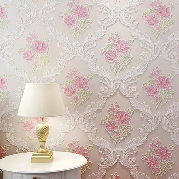 3D Não-Auto-Adesivo Floral Impressão Não-Tecido de papel de Parede Para parede Descascar e ficar de Rolo de Decoração Artesanais de Tecido Papel de Contacto Casamento  10