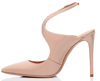 Carpaton 2019 Sexy Novo Preto e Nude dedo apontado super salto alto slingback sapatos de mulheres jantar de moda de sapatos de salto alto  10