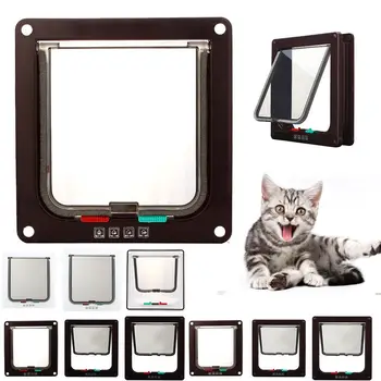 4 Forma de Fechadura Cão Gato Gatinho de Segurança da Porta de Porta basculante em Plástico ABS S/M/L Controle Inteligente Gato de Estimação do Cão Portão de Suprimentos para animais de Estimação BZ  5