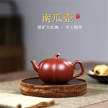 Yixing roxo panela de barro puro manual de minério cru Dahongpao abóbora pote de atacado personalizado Bule de Chá  5