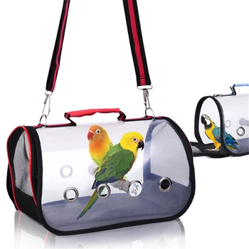Gaiola Do Pássaro Transparente Portátil Leve Papagaios Exterior, Viagens De Fácil Limpeza E Arejado Espaço Da Cápsula De Aves De Transportadora Saco De Ombro  5