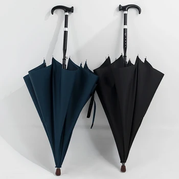 Novas Muletas Guarda-chuva Chuva Homens de Negócios de Cana-de-Identificador de Luxo Longa Guarda-chuva à prova de Vento Forte, de secagem Rápida e Exterior, guarda-Sol Guarda-chuva  5