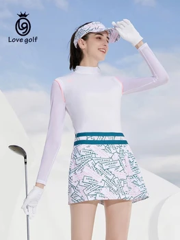 Golfe mulher gosta de GOLFE marca de verão de manga longa de gelo seda protetor solar superior respirável, de secagem rápida e de esportes de bola de T-shirt  5