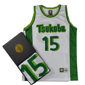 BG basquete camisolas Slamdunk TSUKUBU 15 NANGOU jersey Exterior sportswear formação cultura Hip-hop, branco  5