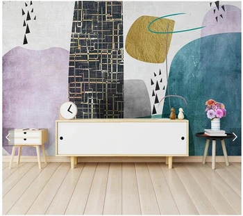 Personalizado, papel de parede , geométricas abstratas praça mural para a sala de estar, quarto, sofá PLANO de fundo do papel de parede decoração da casa  10