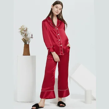 Verão Nova Chegada 19 Momme peso Pesado de Seda do Pijama Conjunto de 100% de Seda Mulberry Lazer Pijamas Macio Pijamas Pijamas Mujer  5