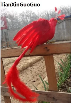grande 50x45cm vermelho penas de pássaro Fênix rígido modelo prop artesanato, casa, decoração de jardim s1865  10