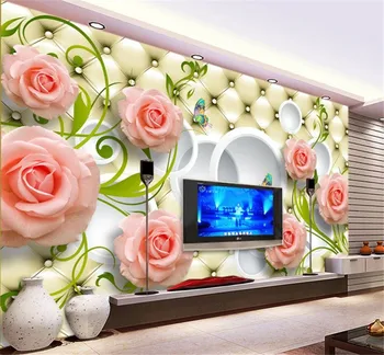 Personalizada com Qualquer Foto do Tamanho de papel de Parede 3D de Parede Decoração Para Sala de estar Moderno, Simples E Elegante 3D Rose Pintura Mural de WallPapers  10