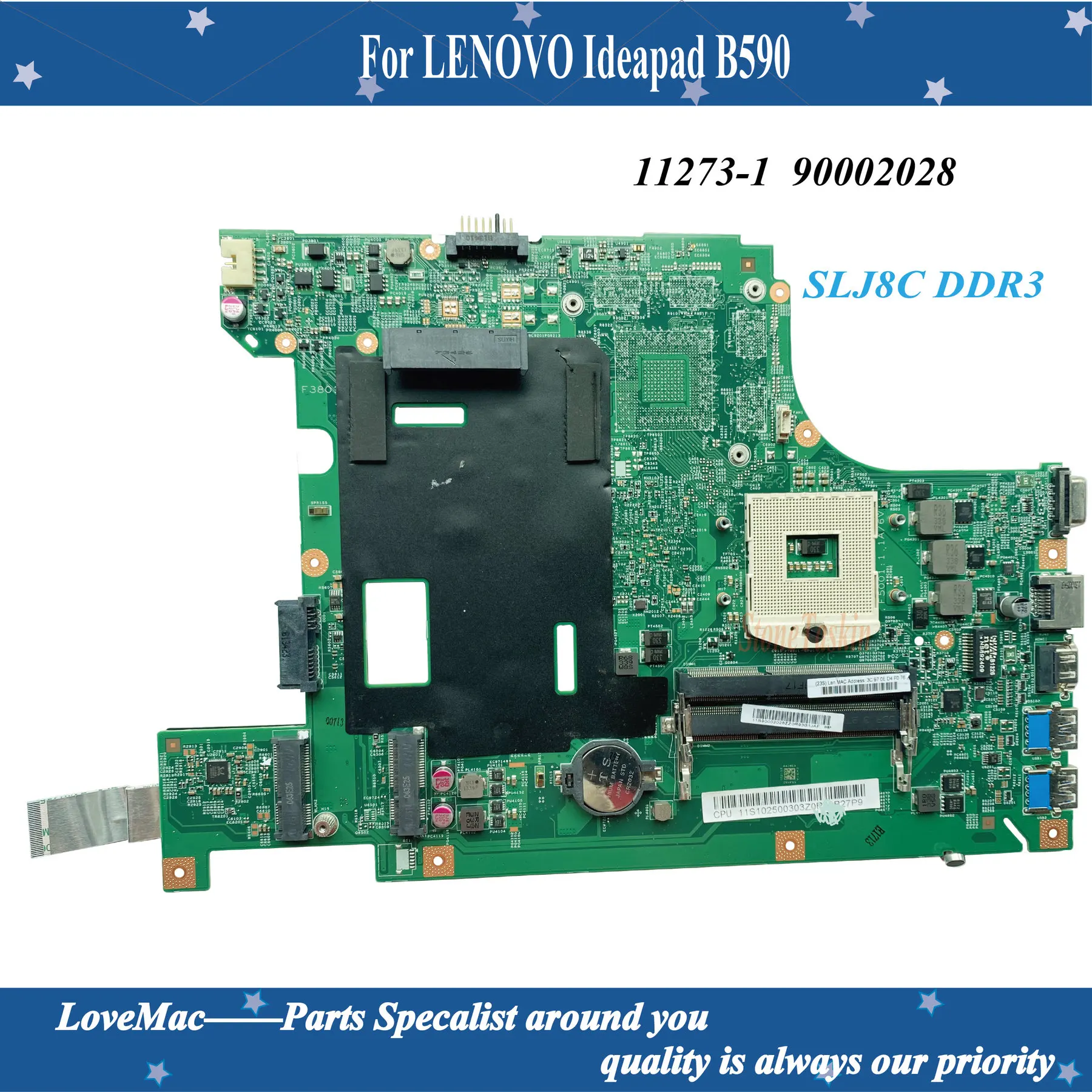 Alta qualidade FRU 90002028 Laptop placa-mãe Para o LENOVO Ideapad B590 placa-mãe 11273-1 SLJ8C DDR3 100% testado