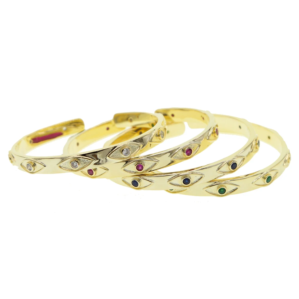 Cobre Cor de Ouro Bracelete para as Mulheres a Moda do Olho Mau, Bracelete de Cristal de Luxo Bracelete Indiano Pulseira em Acessórios femininos