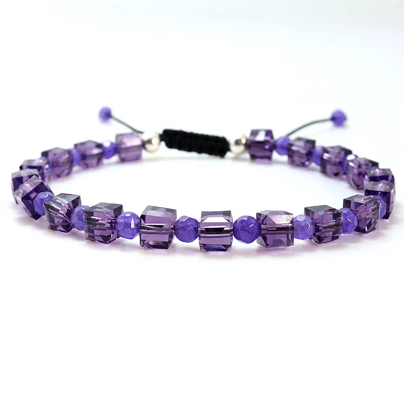 crystal fashion bracelete Roxo esferas de cristal feito à mão pulseira da Amizade para as mulheres de jóias