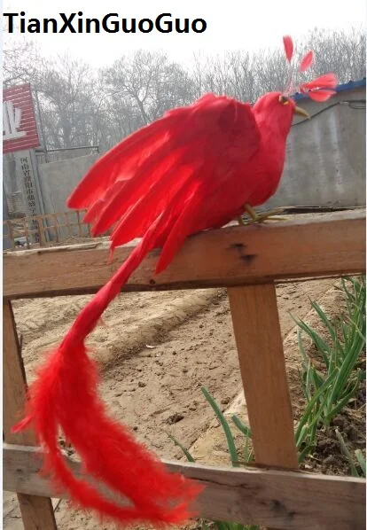 grande 50x45cm vermelho penas de pássaro Fênix rígido modelo prop artesanato, casa, decoração de jardim s1865