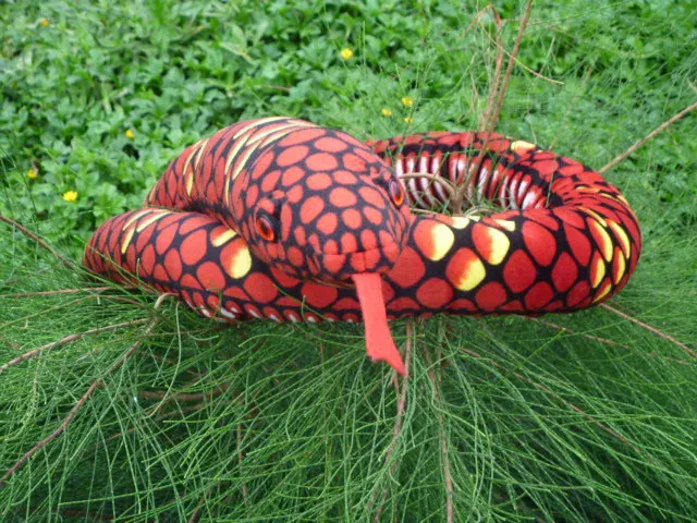 pelúcia criativo cobra de brinquedo vermelho novo grande padrão de python brinquedo simulaiton boa dádiva brinquedo cerca de 280 cm 0093