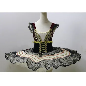 Novo Chegar cor Preta Swan traje de Balé com a Esmeralda, Profissional de Adultos ou crianças ballet TUTU para a Competição  4