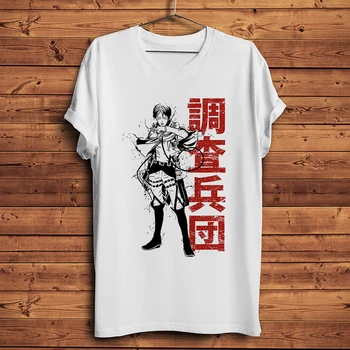 Eren Vistoria do Corpo de Engraçado Anime t-shirt dos Homens Homme Novo Branco Casual Camiseta Unisex Ataque Titan Streetwear Otaku Kawaii Tee  10
