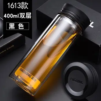 Fuguang g1613-320 / 400 vidro duplo copa do portátil copo de água com filtro para chá  10