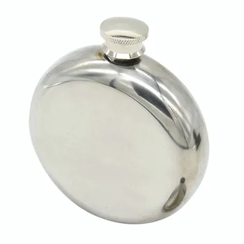 5 OZ de Aço Inoxidável do Hip Flask Mini-Rodada de Álcool Garrafa de Licor de Alta Qualidade Uísque Frasco Espelho Polido Portátil Balão de Bolso  10