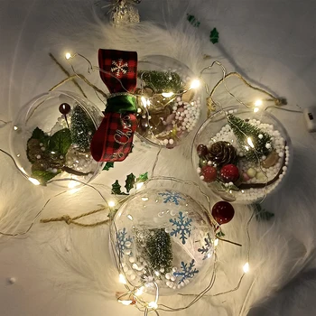 3pcs 7cm Claro DIY Árvore de Natal Bolas Penduradas Enfeites de Acrílico Natal Reutilizável Bolas de Decoração para Casa de Presente  10