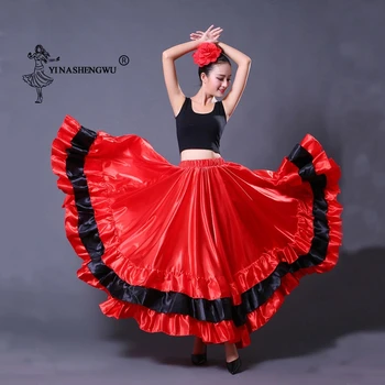 Senhora De Dança Do Ventre, Flamenco Espanhol Saia De Dança Trajes De Roupas De Mulheres De Espanha Gypsy Swing Vestido De Festa Desgaste Tourada Roupas  5
