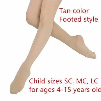 Dark Tan Pés Criança Tamanho SC MC LC Dança de meia-Calça meia-Calça de Veludo Microfibra Meia Legwear Ballet Jazz Bailarina Ginásio de Treinamento  4