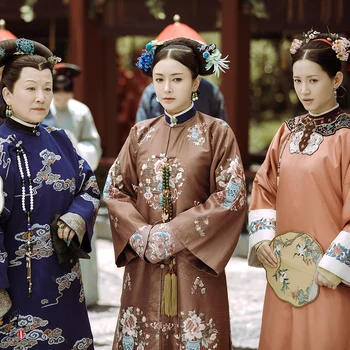 Café Bordado de Qin Lan Imperatriz WuCa da Dinastia Qing, a Princesa do Palácio Qifu Traje para a mais nova TV Play História de YanXi Palácio  5