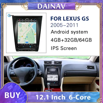 Android carro GPS de navegação de auto rádio Leitor de Multimídia Para Lexus GS 2005-2011 auto-rádio 12.1 polegadas vertical de tela DVD player  10