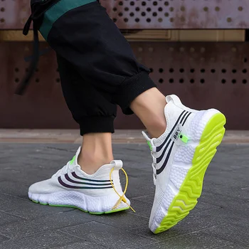 Novo tênis masculino luz de tênis de verão respirável malha elástica de esportes ao ar livre moda casual sapatos jogging sapatos  10