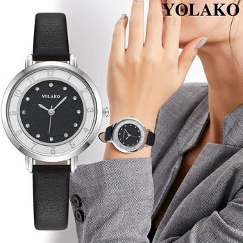 Nova Moda Feminina De Luxo, Relógios Mulheres Duplo Anel De Diamante Com Pulseira De Couro Casual Senhoras Relógio De Quartzo Relógio De Pulso Relógio Feminino  10