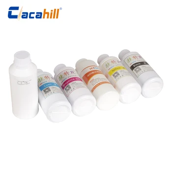 Têxteis 500ml de tinta CMYKW para A3 A4 UV&DTG impressão de T-shirt de lona de algodão e linho impressão de tratamento de líquido brilhante e colorido  10