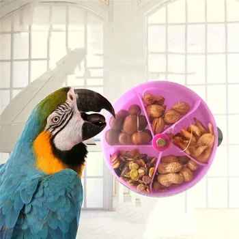 5 Grade Engraçado De Animal De Estimação Papagaio Pássaro Alimentador De Brinquedo Pendurado De Forrageamento De Rotação De Alimentos Gaiola Bacia De Rotação De Aves Tigela De Comida De Pássaro Jogar Brinquedo  5