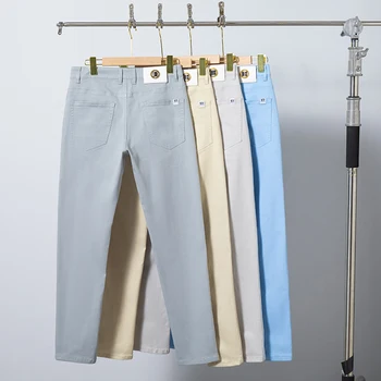 2022 Marca Mais Cores Ajuste Regular de extensão em linha Reta Calças Clássico Business Casual Calças dos Homens Pantalones Homens Vestuário  10