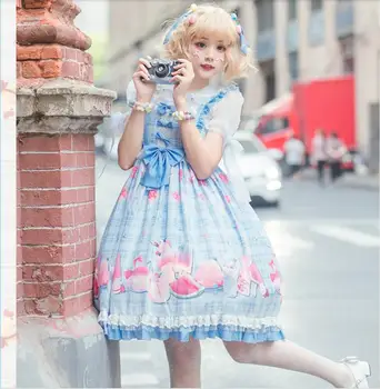 Doce e bonito JSK Japonês Lolita de Espaguete vestido de Alça Cos Lolita Loli kawaii girl chá vestido de festa Vestidos de Princesa  10