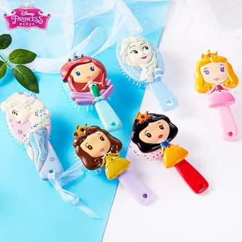 Com Caixa Original Disney Congelados Pente Princesa Rapunzel Belle Branca de Neve Anna elza Escova de Cabelo para Crianças do Bebê Cuidados com o Cabelo quebra-nozes  10