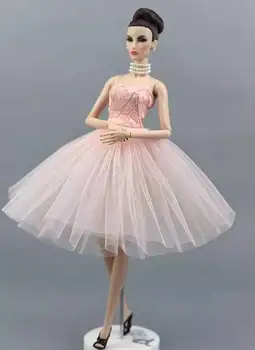 1/6 BJD Boneca com Roupas cor-de-Rosa Off Ombro Vestido de Festa de Ballet Vestido para a Barbie Roupas de Princesa Vestidos Vestidoes Bonecas Acessórios  10