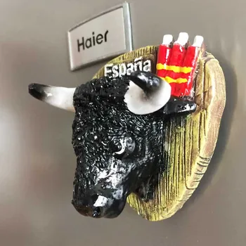 Espanha original dos turistas lembrança 3D touradas cabeça ímã ímã de geladeira  0