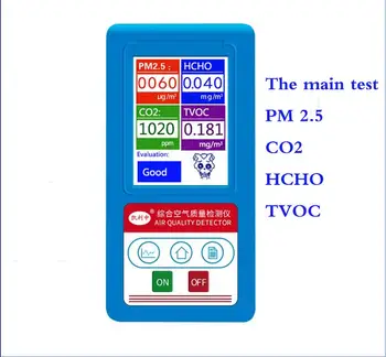 Menu em inglês Analisador de Gás de Formaldeído CO2 Dióxido de PM1.0 PM2.5 PM10 HCHO COVT Detector de Partículas de Monitorar a Qualidade do Ar Analisador de  5