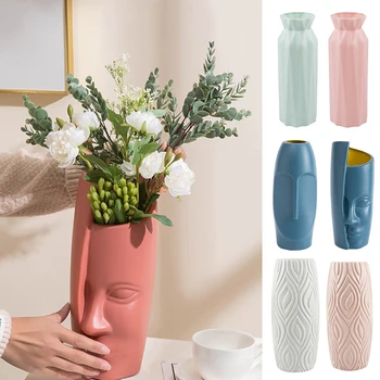 Imitação Vaso De Cerâmica Nórdicos Decorativos Cesta De Flores De Plástico Vaso Decoração Vaso De Flores Cesta De Flores Do Vaso Decoração  5