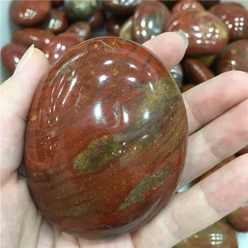 1pcs Natural vermelho de jade, pedra de quartzo, cristais de cura palma de pedra para decoração  0