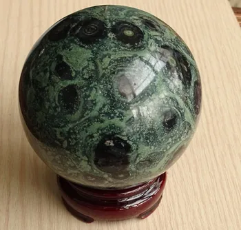 Natural de pavão olho de cristal de pedra de polimento da pedra bruta Bola com suporte  5