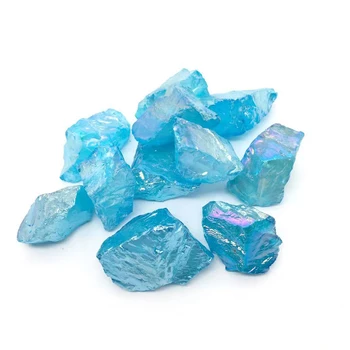 Azul Natural aura de cura matérias de cristal mineral quartzo incolor áspero para fengshui artesanato decoração de natal  2