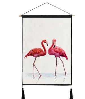 Cor-De-Rosa Flamingo Tapeçaria Pendurada Na Parede De Algodão Roupa De Cama Sofá Imagem De Plano De Fundo De Decoração De Casa De Galinha Tema Da Decoração Do Partido  4