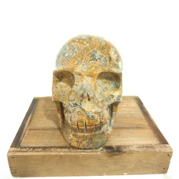 Natural de Quartzo de Alta Qualidade Cura Louco Ágata Ornamentos Mão Carving Crânios de Cristal Para o Presente ZJL  0